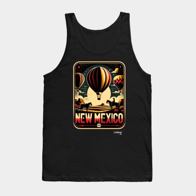 Enchanted Desert: New Mexico's - American Vintage Retro style USA State Tank Top by LollipopINC
